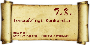 Tomcsányi Konkordia névjegykártya
